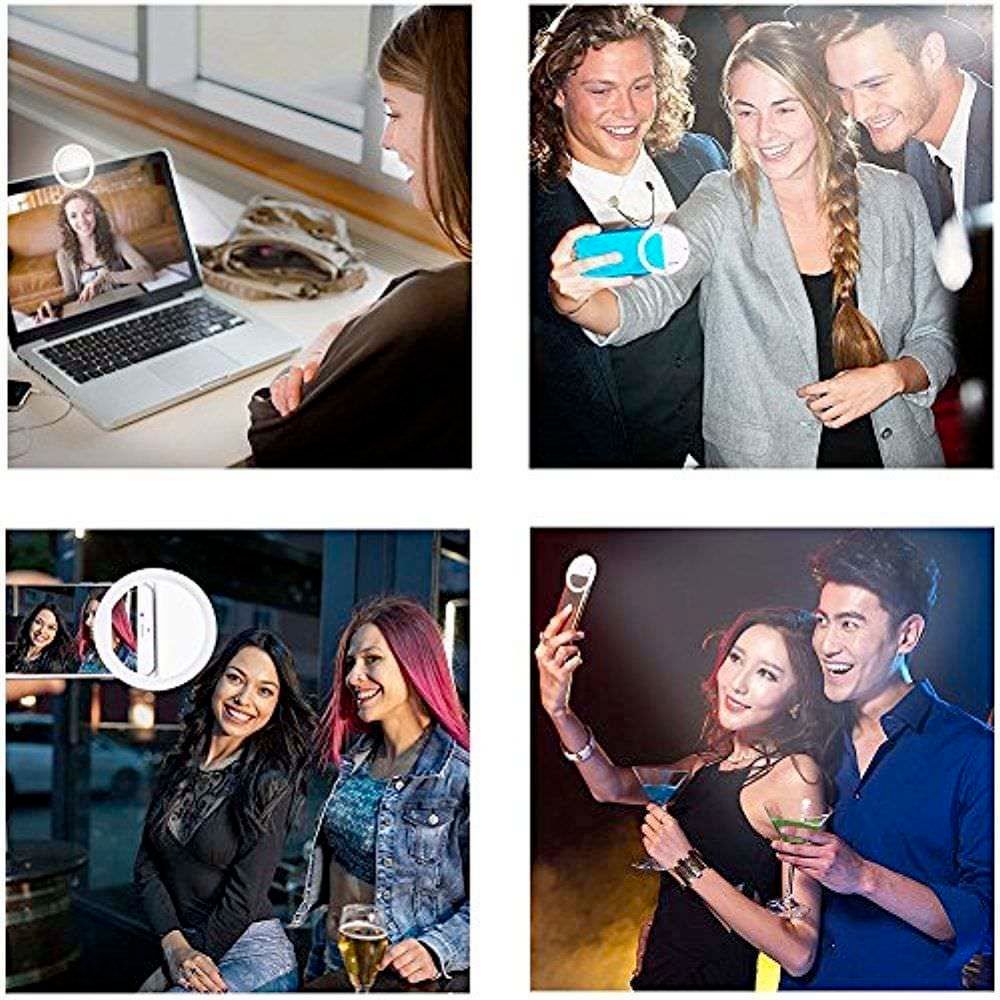 Portabel selfie-ring med clip för mobil