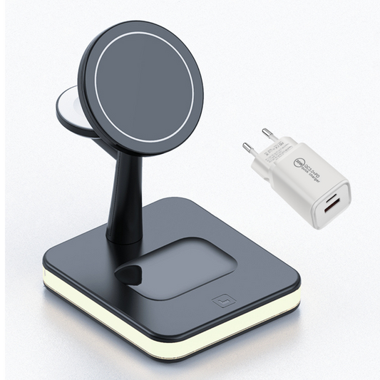 4-i-1 magnetisk trådlös laddstation 30W (PD-adapter ingår)