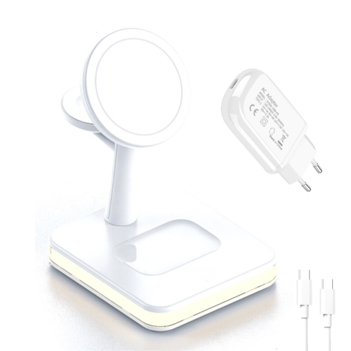 4-i-1 magnetisk trådlös laddstation 30W (PD-adapter ingår)